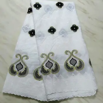 

White Color Swiss voile Lace Fabric 100% Cotton Embroidery 2019 High Quality African French Net Laces Fabrics 5Yards/Lot A2212