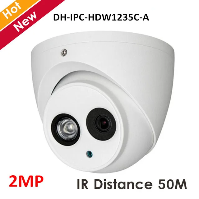 

New DH 2mp IP Camera IPC-HDW1235C-A IR-CUT IR distance 50m H.265 Indoor Outdoor Security Camera for IP System