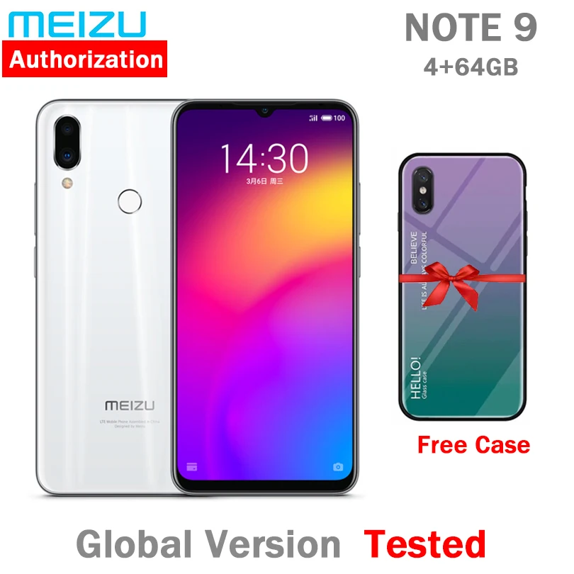  Предварительная продажа глобальная версия meizu Note 9 4 Гб 64 Гб 48.0MP камера отпечатков пальцев Snapdragon 675 Octa Core 6,2 "2244x1080 p FHD 