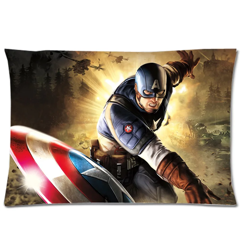 

Captain America Two Side Pillow Cover Decorative Pillow Case Polyester Pillow Slip Rectangle Pillowcase 20*30 Inch