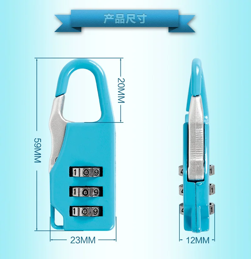 2019 Мини-замок чемодан для путешествий Пароль безопасности замок 3 цифры Комбинации
