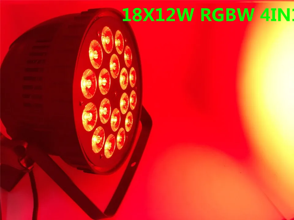 

Guscio in alluminio18x12W RGBW Led Par Luce DMX Stage luci Luci D'affari Professionale Piatto Par Can per il Partito KTV discot