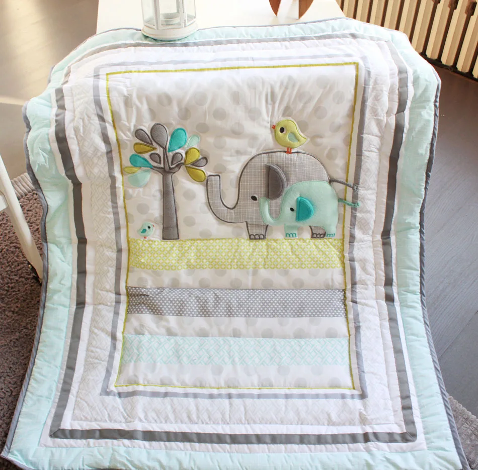 7 Pcs Cute Elephant Baby Bedding Set Cradle Crib Cot 7 Pcs Cute Elephant Baby Bedding Set Cradle Crib Cot Cunas Quilt Sheet Per Bed Skirt Included In Sets From Mother Kids On