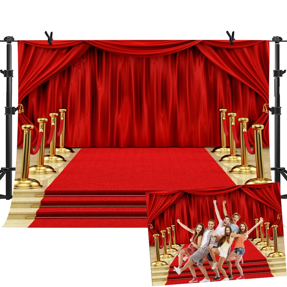 Красный ковер занавес фон Opera Theatre opening фотосессия фон для сцены тематический фон Weding День рождения украшение - Цвет: Насыщенный сапфировый