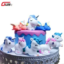 1set 8pcs Birthday Cake Toppers Cupcake Topper Kids Birthday Cute Rainbow Unicorn Party Cake Decoration