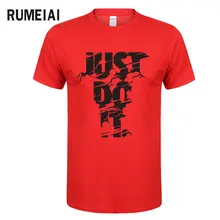RUMEIAI 2017 High quality brand men T shirt casual short sleeve o neck fashion printed cotton