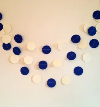 

Navy and Ivory Wedding Garland, Paper Garland, Bridal Shower, Baby Shower, Kids Party, Birthday Party, Party Decor, Photo Prop