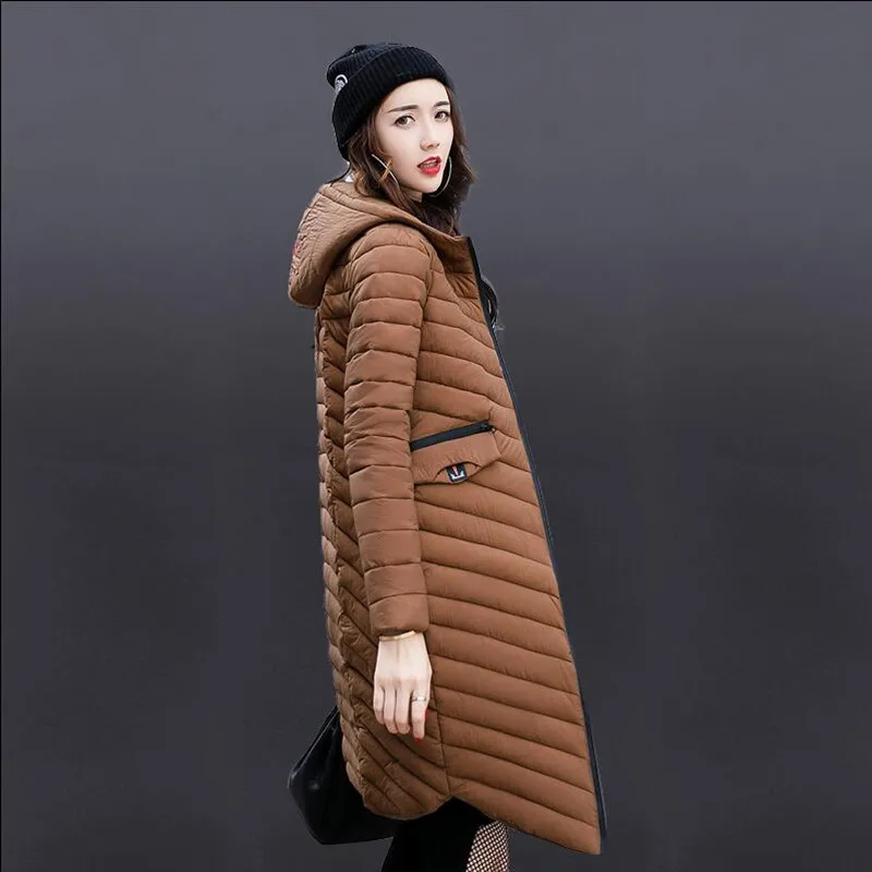 2018 Winter women Plus Size Womens Parkas Thicken Outerwear solid hooded Coats Short Female Slim Cotton padded basic tops