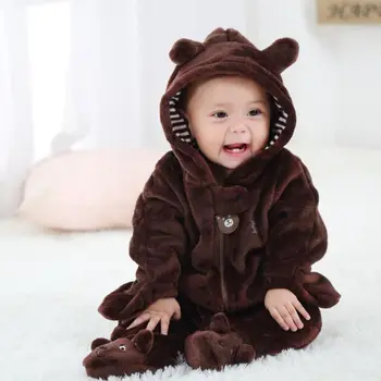 

New Arrival Infant Baby Autumn Winter High Quality Lovely Soft Cute Bear Long Sleeve Rompers Kids Clothes 0-2Y