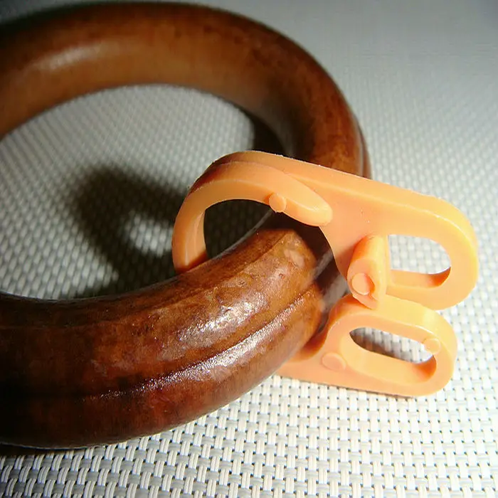 50 шт. S Форма кольца пряжек деревянное кольцо занавеска тележка-трость круги Рим двойной трек крюк внутренний диаметр 14,25 мм