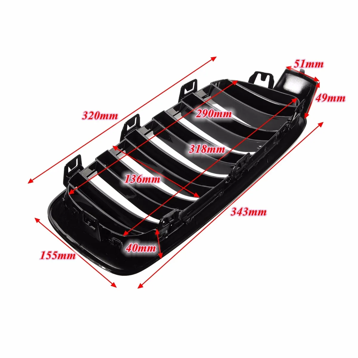 Пара спереди почек решетки гриль черный глянец для BMW F30 F31 F35 320i 328i 335i 2012 2013 автомобиля гоночные решетки