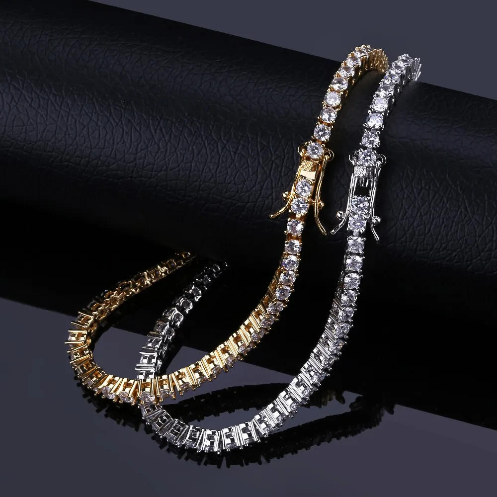 JINAO 3 мм AAA+ кубический цирконий Теннисный ICED OUT браслет хип хоп Jewelry1 ряд золотые циркониевые бусины браслет для подарков