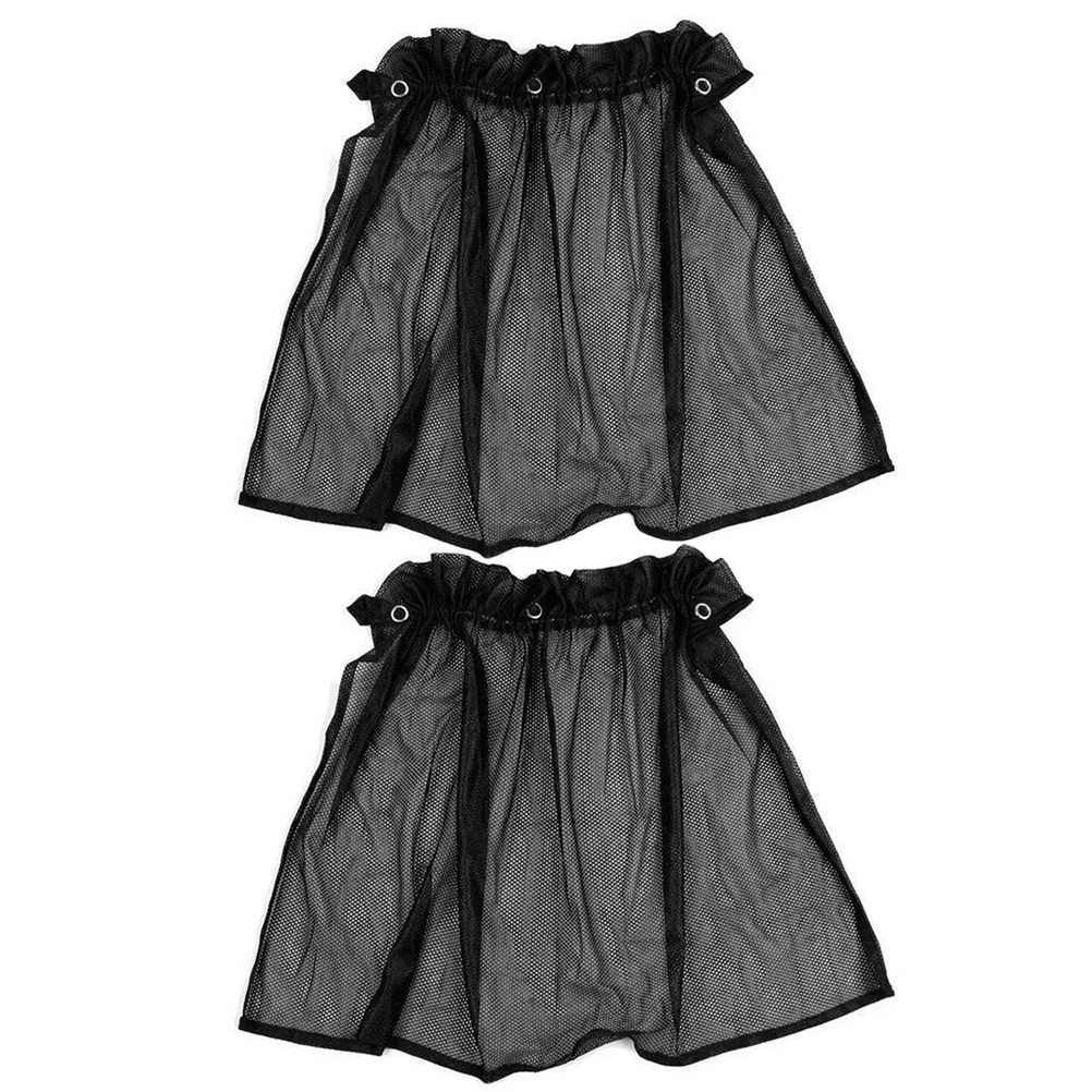 

2 Pcs Car Window Sun Shade Protector Mesh Side Curtain UV Protection With Suction Cups Fixing (Black)