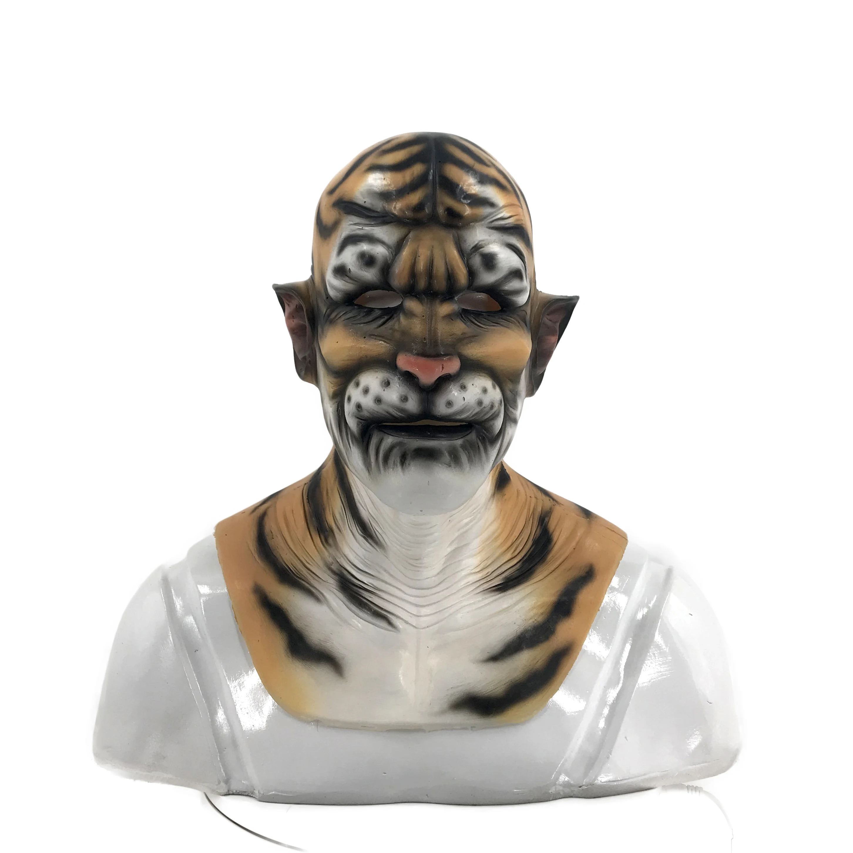 

New Style Realistic Wild Tiger Silicone Face Mask for Halloween Party Costume
