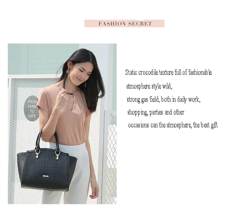 HONGU Famous Designer Women Handbag Crocodile Pattern Envelope Top-Handle Bags Ladies Tote Trapeze Female Messenger Bags Zipper     H51305300- (6)