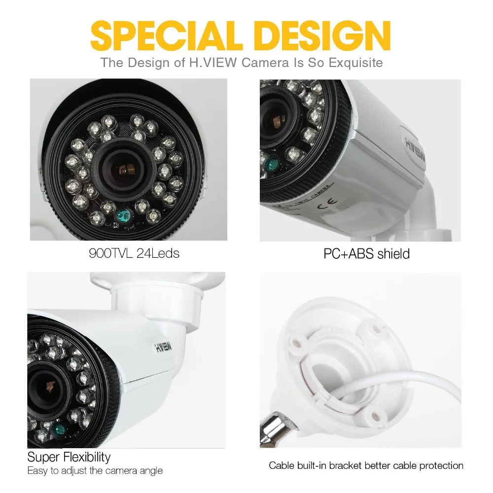 H. VIEW AHD камера 4 шт. 1.0MP CMOS ИК ночного видения CCTV домашняя система безопасности