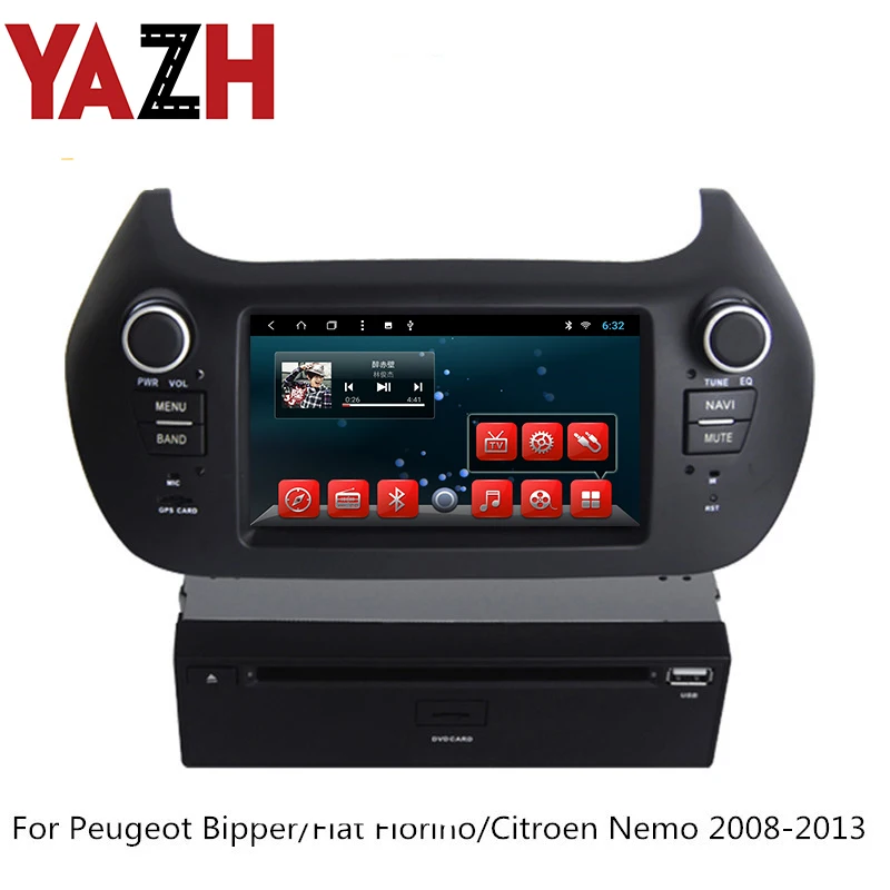 Top YAZH Android Car Dvd Player For Peugeot Bipper/Citroen Nemo/Fiat Florino 2008 2009 2010 2011 2012 2013 GPS Navigation auto Radio 0