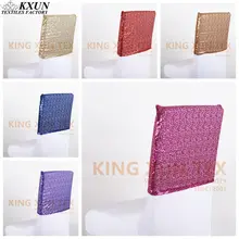 Дизайн блесток крышка стула капюшон спандекс чехол на стул с лентой куртка для украшение для свадьбы