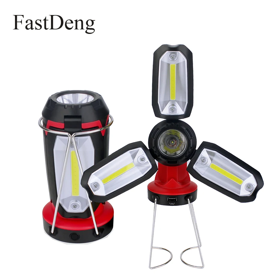 

Foldable Multifunction XPE+COB Led Work Light USB Rechargeable 6 Modes Lighting Camping Light Inspection Light With Hanging Hook