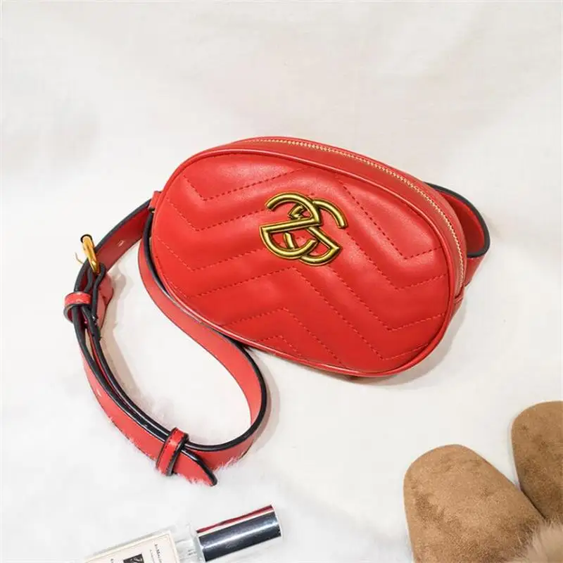 Новинка, женская сумка на пояс, модная, роскошная, брендовая, нагрудная сумка из искусственной кожи, модная, дизайнерская, европейский стиль, поясная сумка, Bolsas - Цвет: Pu Leather Red