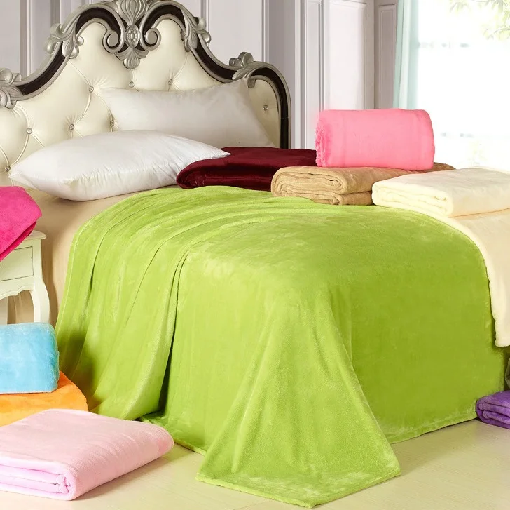 

CAMMITEVER Home Textile Sofa Bedding Fleece Blanket Summer Solid Color Blankets Super Soft Warm Flannel Throw On Sofa/Bed/Travel