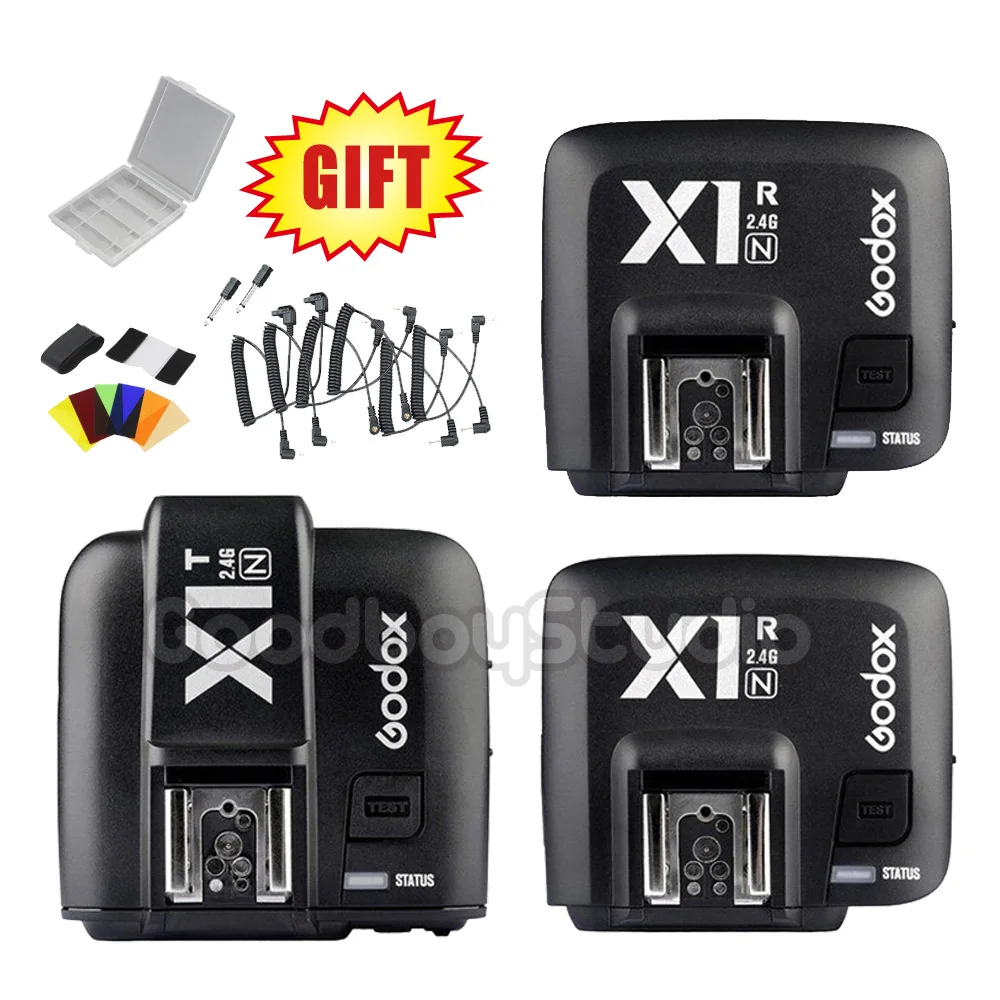 

Godox X1N TTL 2.4 G Wireless Transmitter + 2 Receivers Flash Trigger Kit for Nikon D800 D3X D3 D2X D2H D1H D1X D700 D300 D200