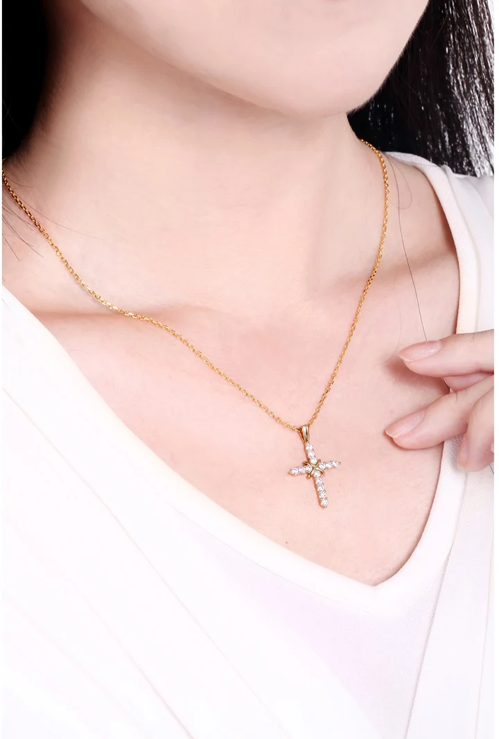 720N41001 CROSS PEDNDANT yellow GOLD model