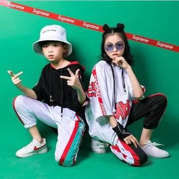 

Kids Hip Hop Clothing Casual Shirt Sweatshirt Tops Jogger Pants for Girls Boys Jazz Dance Costume Ballroom Dancing Clothes Wear