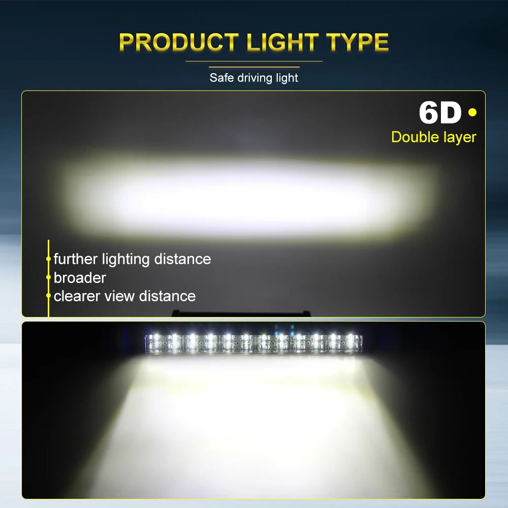 CO LIGHT Super Slim 6D светодиодная балка 14 &quot72 Вт 4x4 внедорожная 2 рядная комбинированная