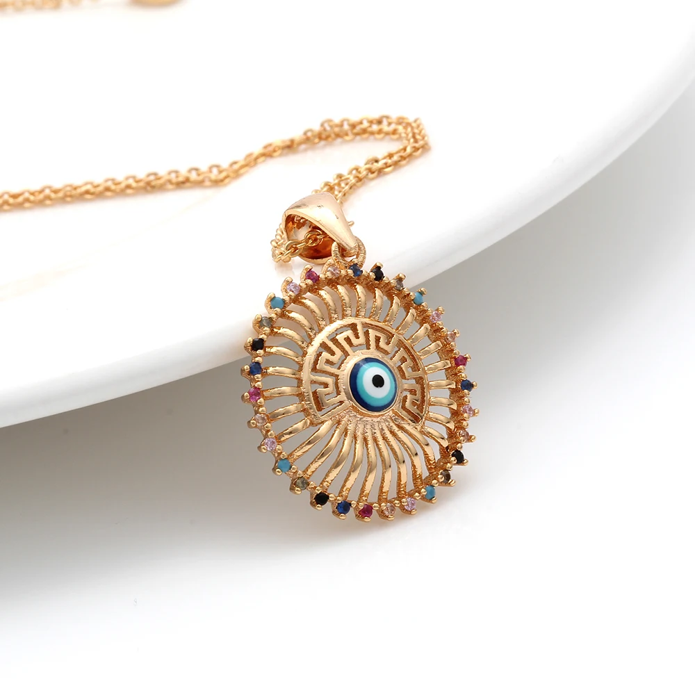 

MEIBEADS Turkish Evil Eye Micro Pave Cz Rainbow Bohemia Fashion Jewelry Women Collar Chain Eye Pendant Necklace EY6191