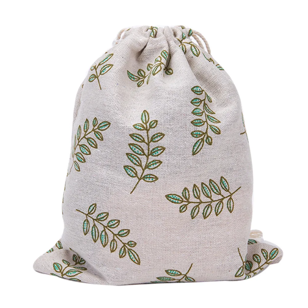 ISHOWTIENDA хлопковый тканевый пакет для хранения сумки на шнурке для женщин карамельный цвет рюкзак-мешок 3 размера сумки с принтом# BL4 - Цвет: GREENM