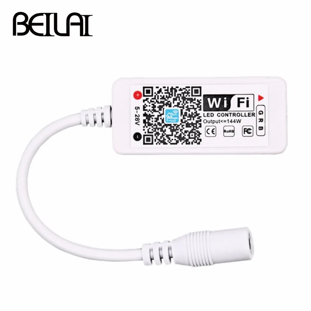 

DC 12V Mini WIFI LED RGB Controller With DC Female By Smartphone Control For SMD 5050 2835 RGB LED Strip Light
