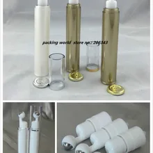 15 мл Белый/Золотая пластиковая бутылка лосьона для крем для глаз/лосьон/эмульсия/масло/Сыворотка roll на бутылки безвоздушного бутылка косметической упаковки
