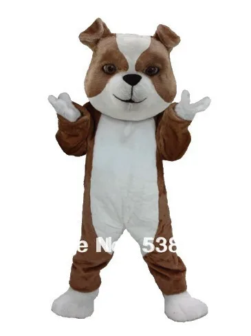 

Newest Style Brown & White Bulldog Mascot Costume Adult Size Bulldog Mascotte Mascota Outfit Suit Fancy Dress Stage Props SW588