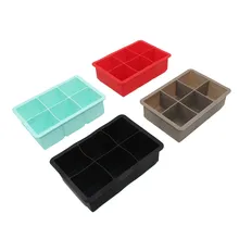 Горячая Распродажа 16,5*11,5*5 см пищевой силикон 6 решеток квадратный лоток для льда контейнер-форма с крышкой кухонные аксессуары