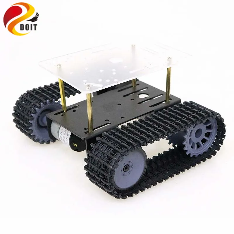 Mini TP101 Smart Tank Chassis Tracked Chassis Remote Control Platform with Dual DC Motor Acrylic Plate for Arduino DIY Project