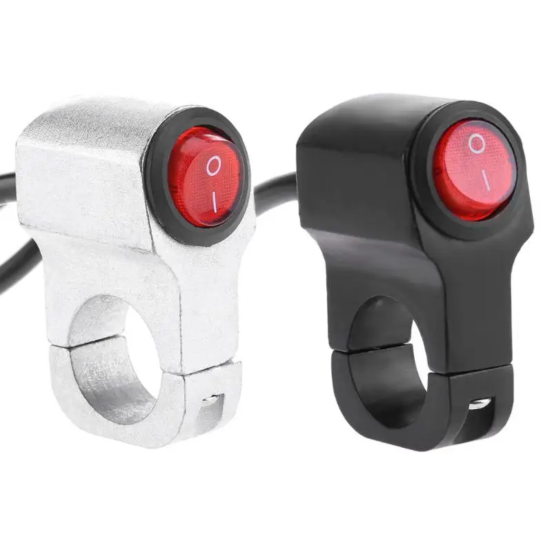 

VODOOL 1pc Waterproof 7/8inch Motorcycle Handlebar Headlight On/Off LED Switch 12V CNC Aluminum Adjustable Mount for Headlight
