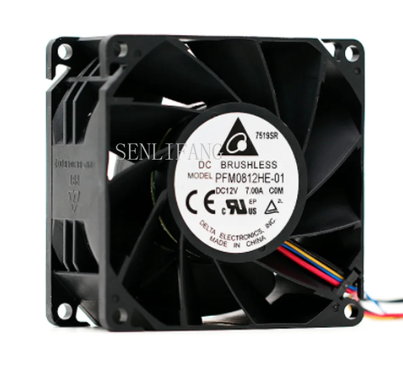 

Free shipping PFM0812HE-01 A01 DC 12V 7.00A 80x80x38mm Server powerful axial cooling Fan