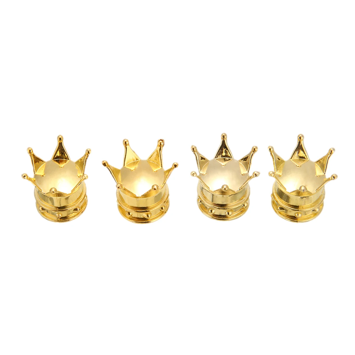 Valve Stems & Caps 4pcs Crown Style Vent Cap Aluminum Car Wheel Tyre Tire Air Valve Stem Cap Dust Cover Gold