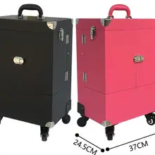 Профессиональный Мульти-профессиональный набор косметики на колесиках дорожная косметичка Полупостоянный Макияж Комплект косметики для макияжа ролик большой емкости