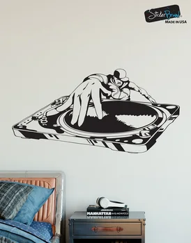 

Vinyl Wall Sticker Sticker DJ Turntable City Music Bar Nightclub School Dormitory Poster Home Art Design Decoration 2YY18