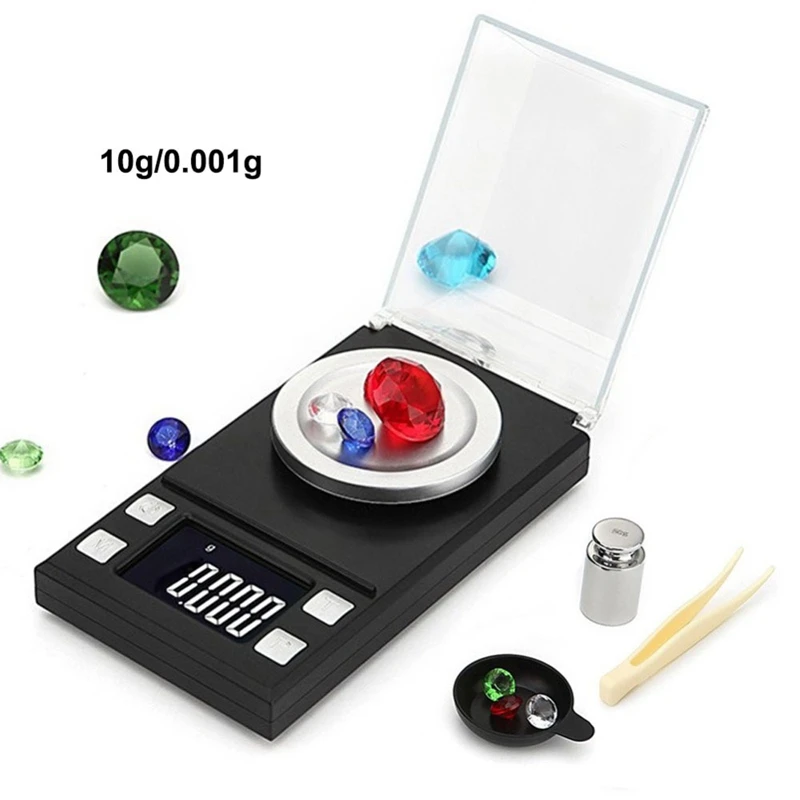 

10G Electronic Scales 0.001 Lcd Digital Scale Jewelry Medicinal Herbs Portable Lab Weight Milligram Scale