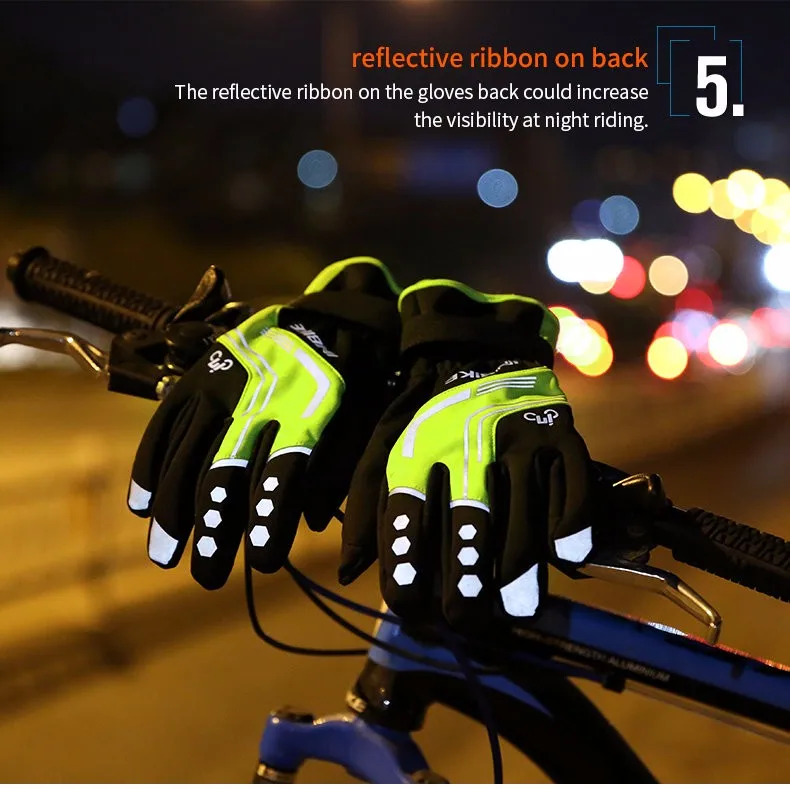 INBIKE 2018 Winter Cycling Gloves Gel Padded Thermal Full Finger Bike Bicycle Gloves Touch Screen Windproof Men's Gloves GW969R