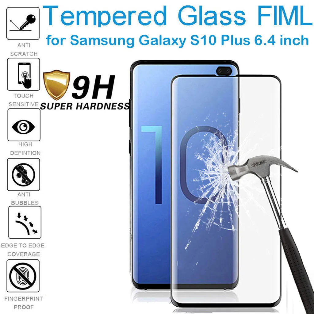 9H tempered glass film for Samsung Galaxy S10 Plus 6.4-inch 1PC HD tempered glass screen protector anti-fingerprint