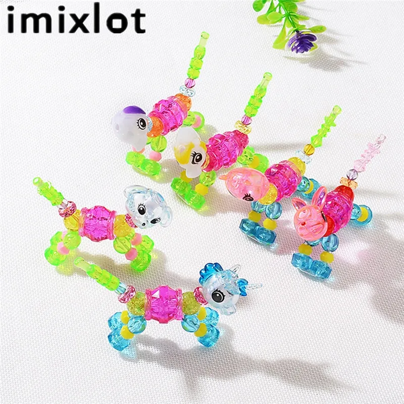 

imixlot Cute Deformable 5 Styles Cartoon Animals Children's DIY Bracelets For Boys Girls Acrylic Crystal Gifts