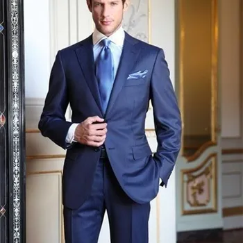 

NoEnName_Null Custom Made Royal Blue Groom Tuxedos Custom 2017 Wedding Formal Men Suits Bridegroom Business Suit (Jacket+pants)