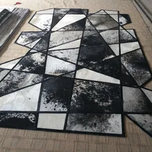 Ненормальные фигуры Формы Мода кожа воловья кожа ковер пэтчворк натуральная кожа скрывает искусство Личность ручной работы коровья Шерсть ковер