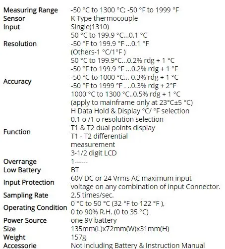 TES1310 цифровой K Тип термопары Thermoemter с зонд T1 и T2 двойной точки Разрешение дисплея выбор ручной