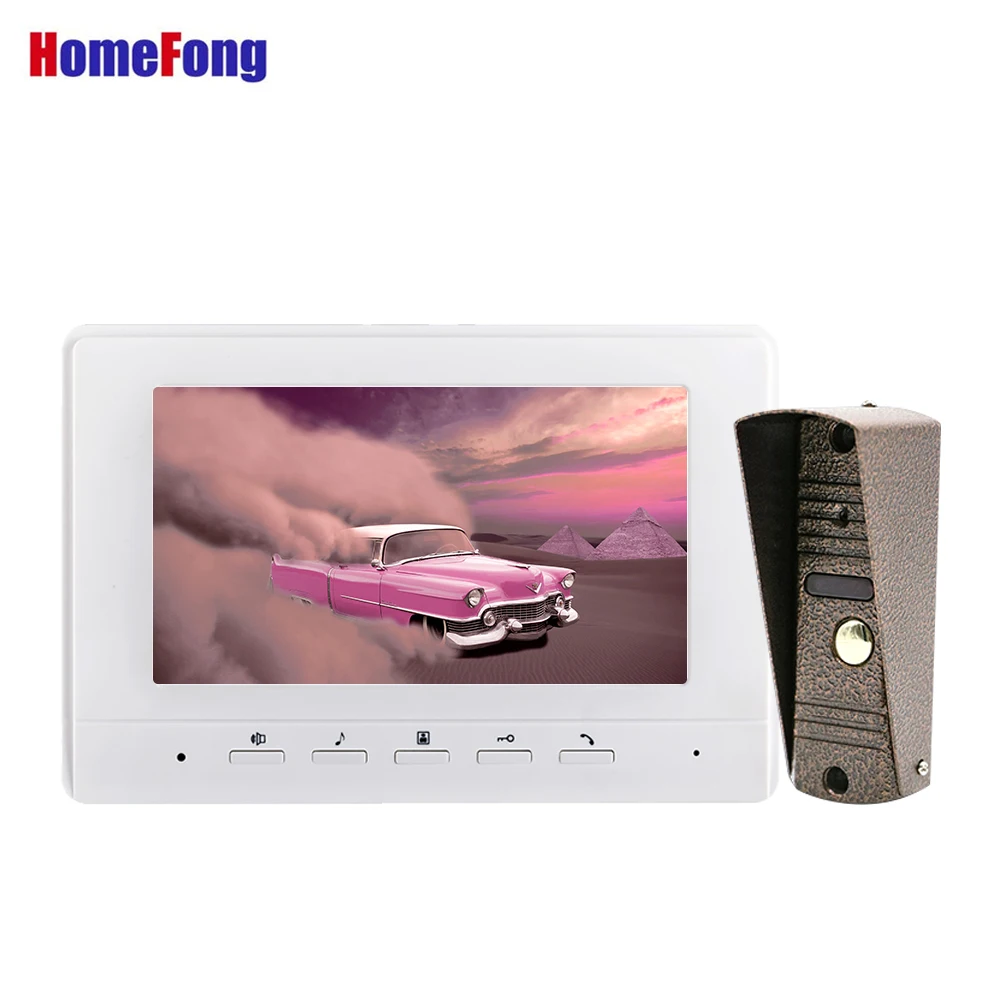 Homefong 7 Inch Wired Video Intercom Doorbell With Camera White
