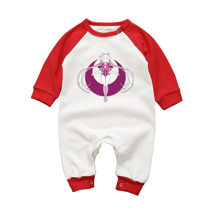 

Newborn Baby Girls Clothes Long Sleeve Raglan Style Rompers Winter Infant Sailr Moon Costume Outfits Cotton Toddler Clothing Set